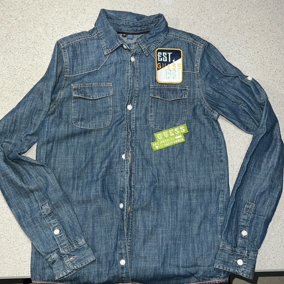 Guess kids button up jean shirt - Picture 1 of 6